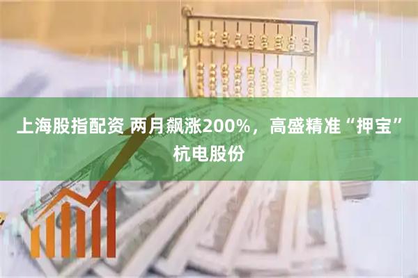 上海股指配资 两月飙涨200%，高盛精准“押宝”杭电股份